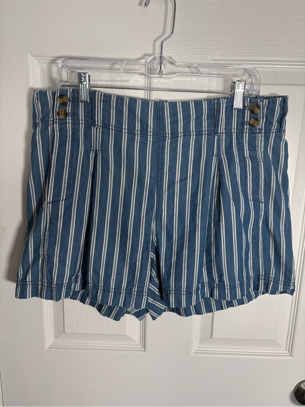 American Eagle Outfitters Blue and White Stripe High-Rise Shorts. Size 16
